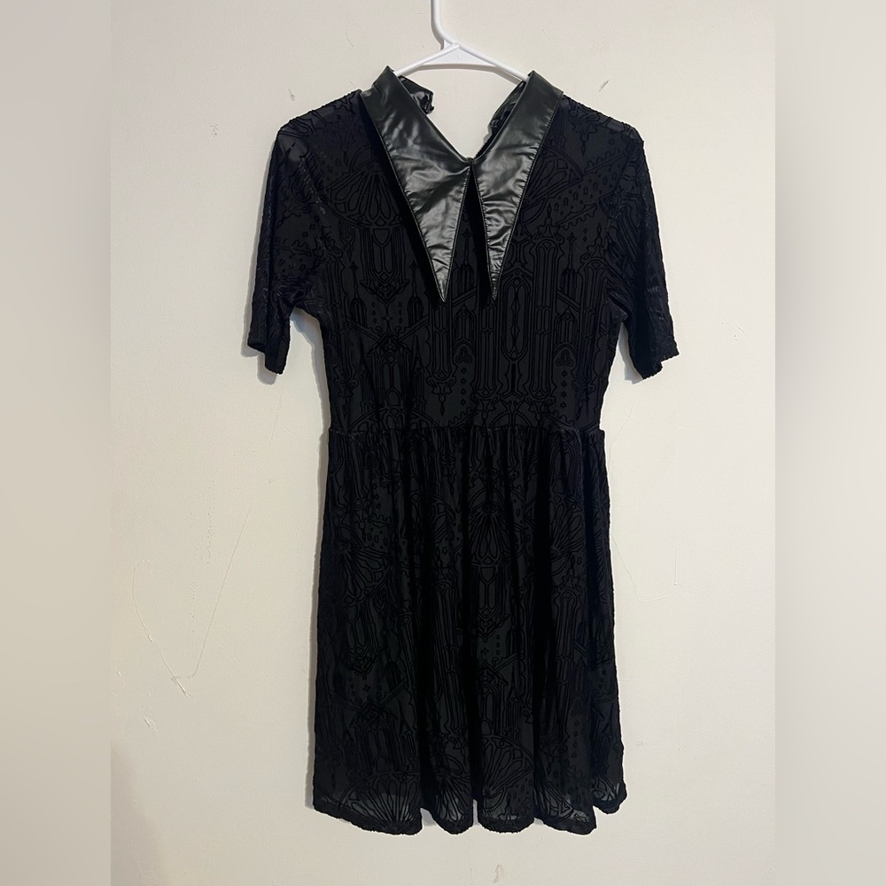 Killstar Black Mini Dress with Satin Accents